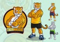 Tiger mascot for sports and martial arts logo and illustration with alternate appearances