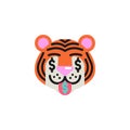 Tiger Money-Mouth Face flat icon