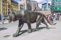 Tiger monument, Spring, Oslo, Norvegia. View strets, nature in O Royalty Free Stock Photo