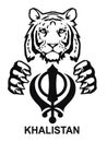 The Tiger and the most significant symbol of Sikhism - Sign of Khanda and Khalistan