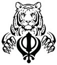 The Tiger and the most significant symbol of Sikhism - Sign of Khanda and Khalistan