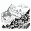 Black And White Himalayan Art: A Realistic Depiction Of Rural Life