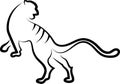 Tiger on the move. Side view. schematically. Black outline. Logo. Royalty Free Stock Photo