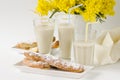 Tiger nut milk and fartons. Horchata de chufa. Royalty Free Stock Photo