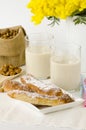 Tiger nut milk and fartons. Horchata de chufa. Royalty Free Stock Photo