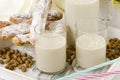 Tiger nut milk and fartons. Horchata de chufa. Royalty Free Stock Photo