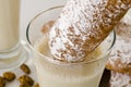 Tiger nut milk and fartons. Horchata de chufa. Royalty Free Stock Photo