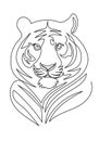 Tiger in one continuous line