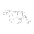 Tiger one line drawing isolated on white background. Happy new year 2022 year of the tiger, Moden style tiger for logo Royalty Free Stock Photo