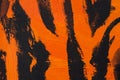 Tiger. Orange black striped acrylic. Fashionable design background