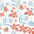 Tiger orchid inspired seamless pattern Royalty Free Stock Photo