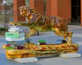 Tiger Pawing Books at The Ned R. WcWherter Library on the campus of the University of Memphis Royalty Free Stock Photo