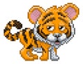 Tiger Pixel Art Safari Animal Video Game Cartoon