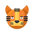 Tiger pocker face neutral expression emoji vector