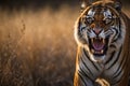 Tiger portrait of a royal Bengal tiger in Savannah Royalty Free Stock Photo