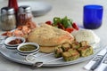 Tiger Prawn and Freshly baked bread Royalty Free Stock Photo