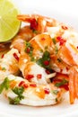 Tiger Prawns with Lime Coriander and Chili Royalty Free Stock Photo