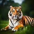 Tiger Realistic Digital Art Posing on Camera Royalty Free Stock Photo
