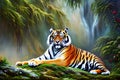 Tiger Resting In The Jungles Generative AI