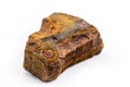 Tiger`s eye stone, natural, without cut, ornamental and esoteric ore, a silicified crocidolite of vibrant colors