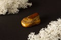 Tiger's eye stone from Republic of South Africa RSA. Natural mineral stone on black background. Mineralogy, geology Royalty Free Stock Photo