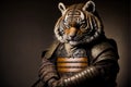 Tiger in samurai armor