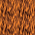 Tiger seamless pattern. Bengal cat orange safari repeat print. Vector wild animal skin art. Royalty Free Stock Photo