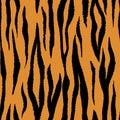 Tiger seamless pattern. Bengal cat orange safari repeat print. Vector wild animal skin art. Royalty Free Stock Photo