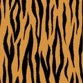 Tiger seamless pattern. Bengal cat orange safari repeat print. Vector wild animal skin art. Royalty Free Stock Photo