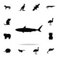 Tiger shark icon. Detailed set of Australian animal silhouette icons. Premium graphic design. One of the collection icons for Royalty Free Stock Photo