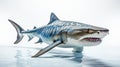 A tiger shark on white background Royalty Free Stock Photo