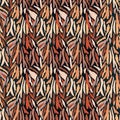Tiger skin mosaic seamless pattern. Abstract animal fur tile Royalty Free Stock Photo