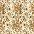 Tiger skin mosaic seamless pattern. Abstract animal fur tile Royalty Free Stock Photo