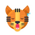 Tiger sleeping expression cute funny emoji vector Royalty Free Stock Photo