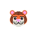 Tiger Smiling Face emoticon flat icon