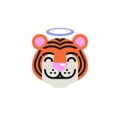 Tiger Smiling Face with Halo flat icon