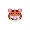 Tiger Smirking Face flat icon