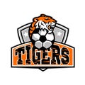 Tiger Soccer Football Ball Crest Mascot