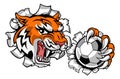 Tiger Soccer Football Player Animal Sports Mascot