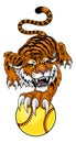 Tiger Softball Animal Sports Team Mascot