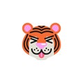 Tiger Squinting Face with Tongue flat icon