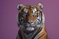 A tiger is staring at the camera with its eyes wide open Royalty Free Stock Photo