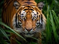 Ai Generated illustration Wildlife Concept of Tiger staring at you Royalty Free Stock Photo