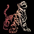 Tiger stencil art Royalty Free Stock Photo