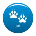 Tiger step icon blue vector