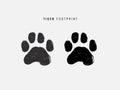 Tiger step icon. Brush stroke illustration of tiger footprint step icon for web. Dog, cat, bear paw symbol flat pictogram. Vector