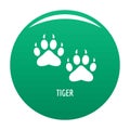 Tiger step icon vector green