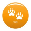 Tiger step icon vector orange