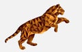 tiger in the style of love poly isolated on a white background,