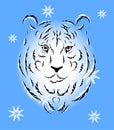 Tiger stylized silhouette, symbol year